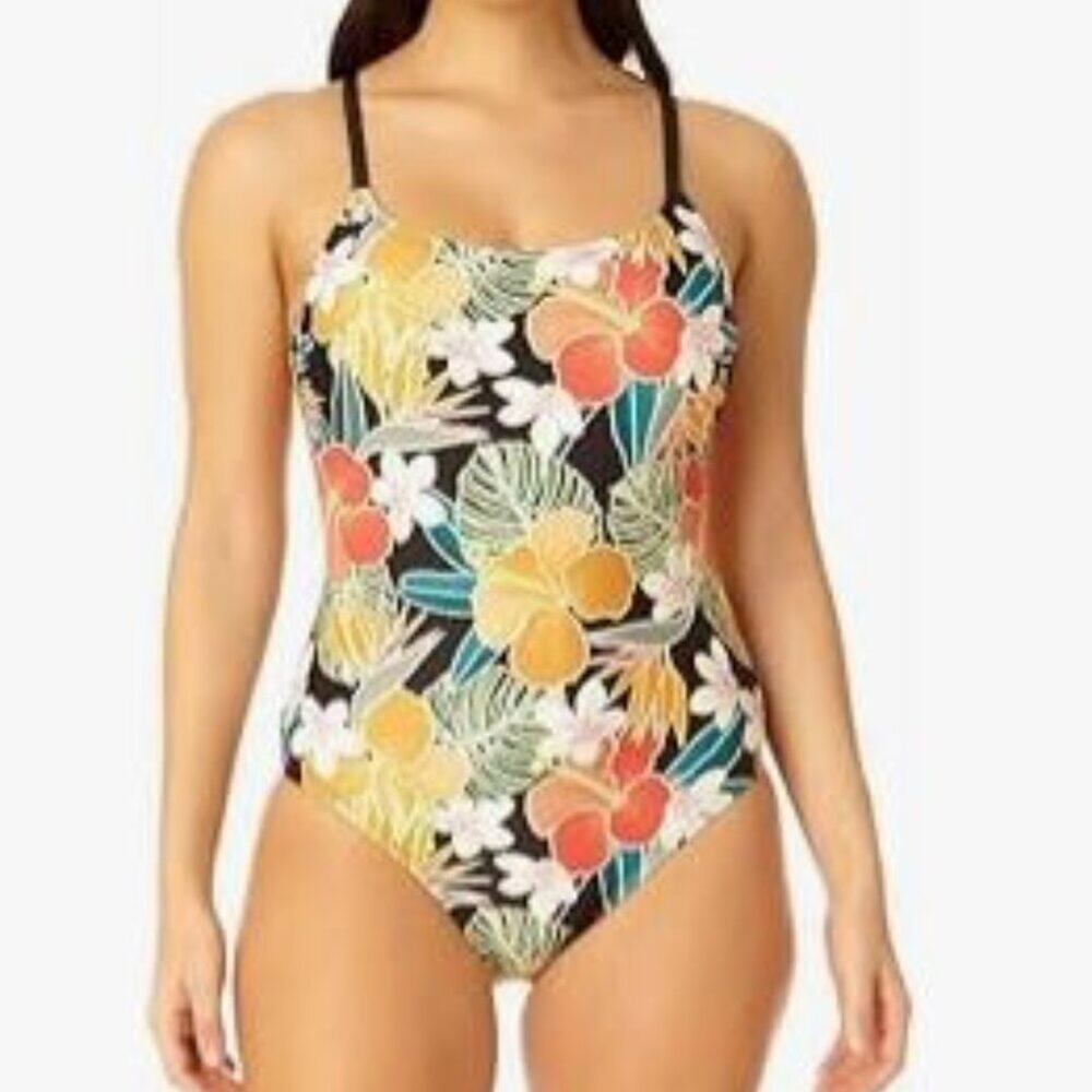 Hurley Brand NWT Women's Medium One Piece Swimsuit Floral Surfer